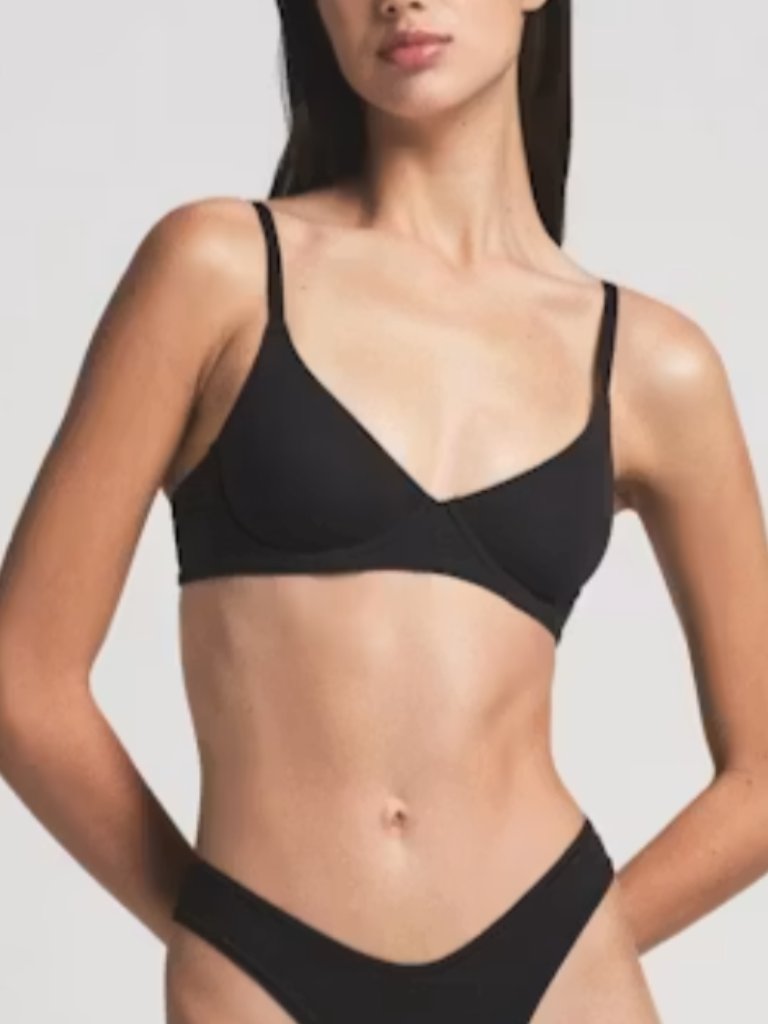 Skims Fits Everybody Unlined Underwire Bra Onyx Black Adjustable Size 34d